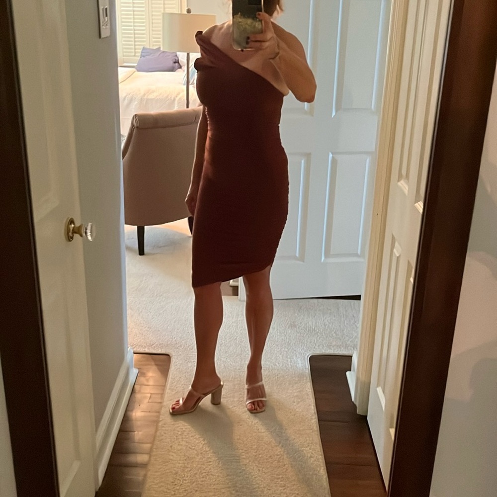Off the shoulder, slinky dress